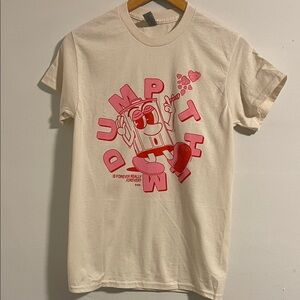 Gildan Dump ThemCream Graphic Tee with Pink Red Print